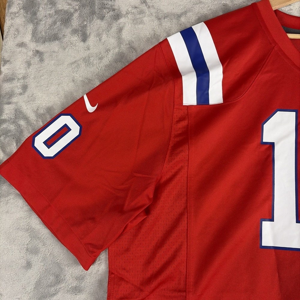Mac Jones New England Patriots Nike Alternate Game Jersey Throwback Red 3XL NEW! - Picture 5 of 10